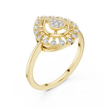Gold Opulent Petal Gracefully Framed Ring Right View
