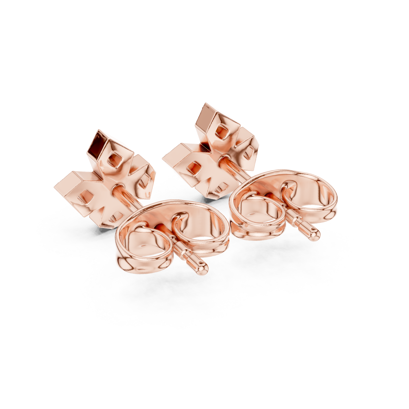  Rose Gold Celestial Blossom Miniature Stud Pair Side View