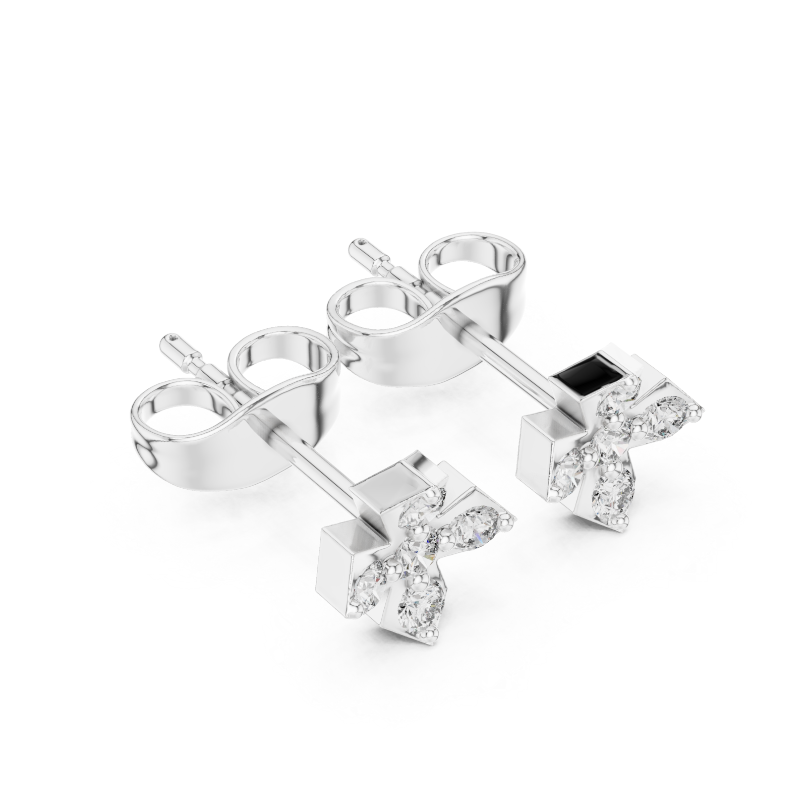  White Gold Celestial Blossom Miniature Stud Pair Right View