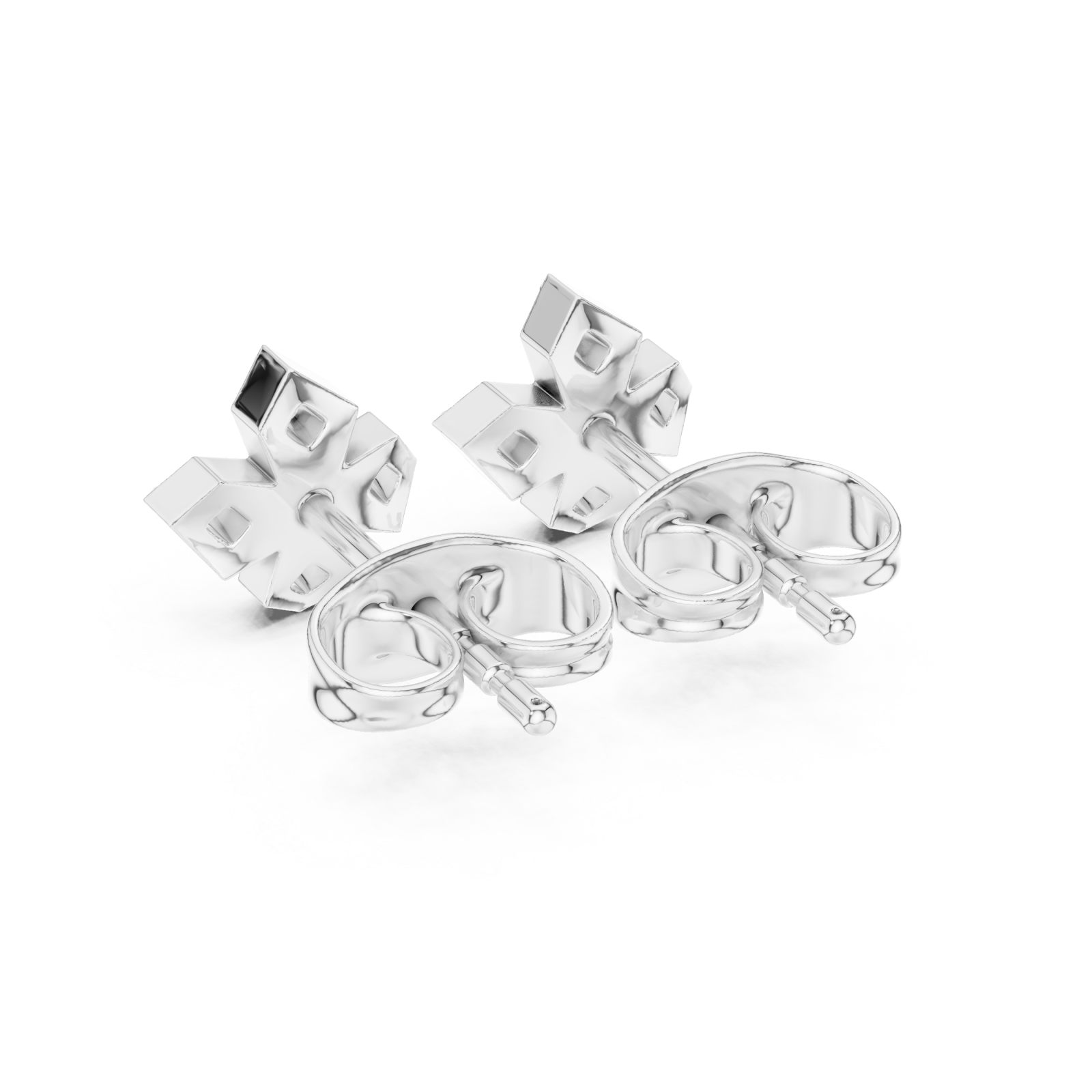  White Gold Celestial Blossom Miniature Stud Pair Side View
