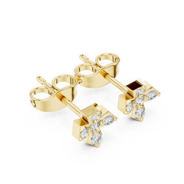 Gold Celestial Blossom Miniature Stud Pair Right View