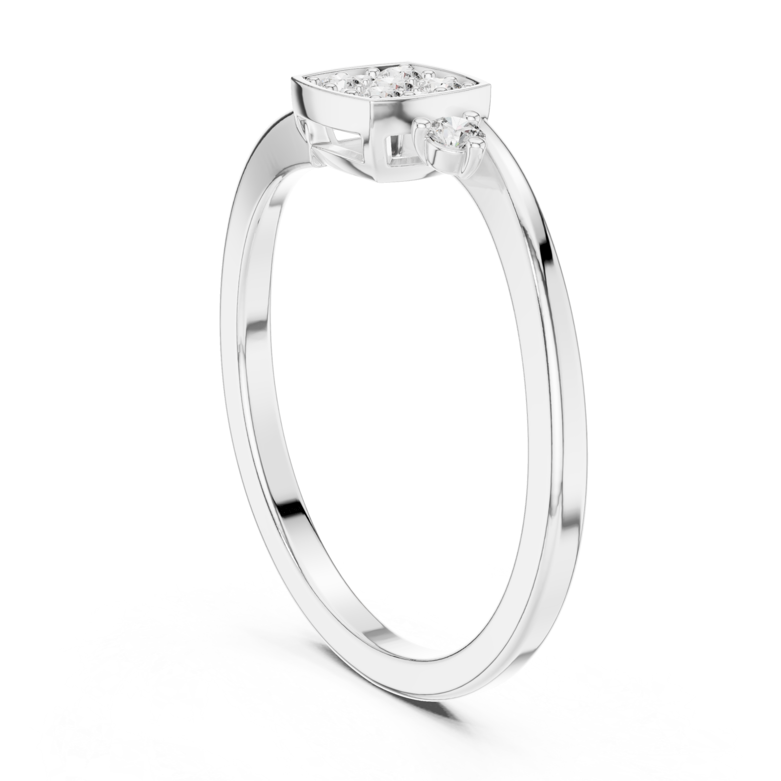 White Gold Celestial Spark Radiance Halo Engagement Ring Left View