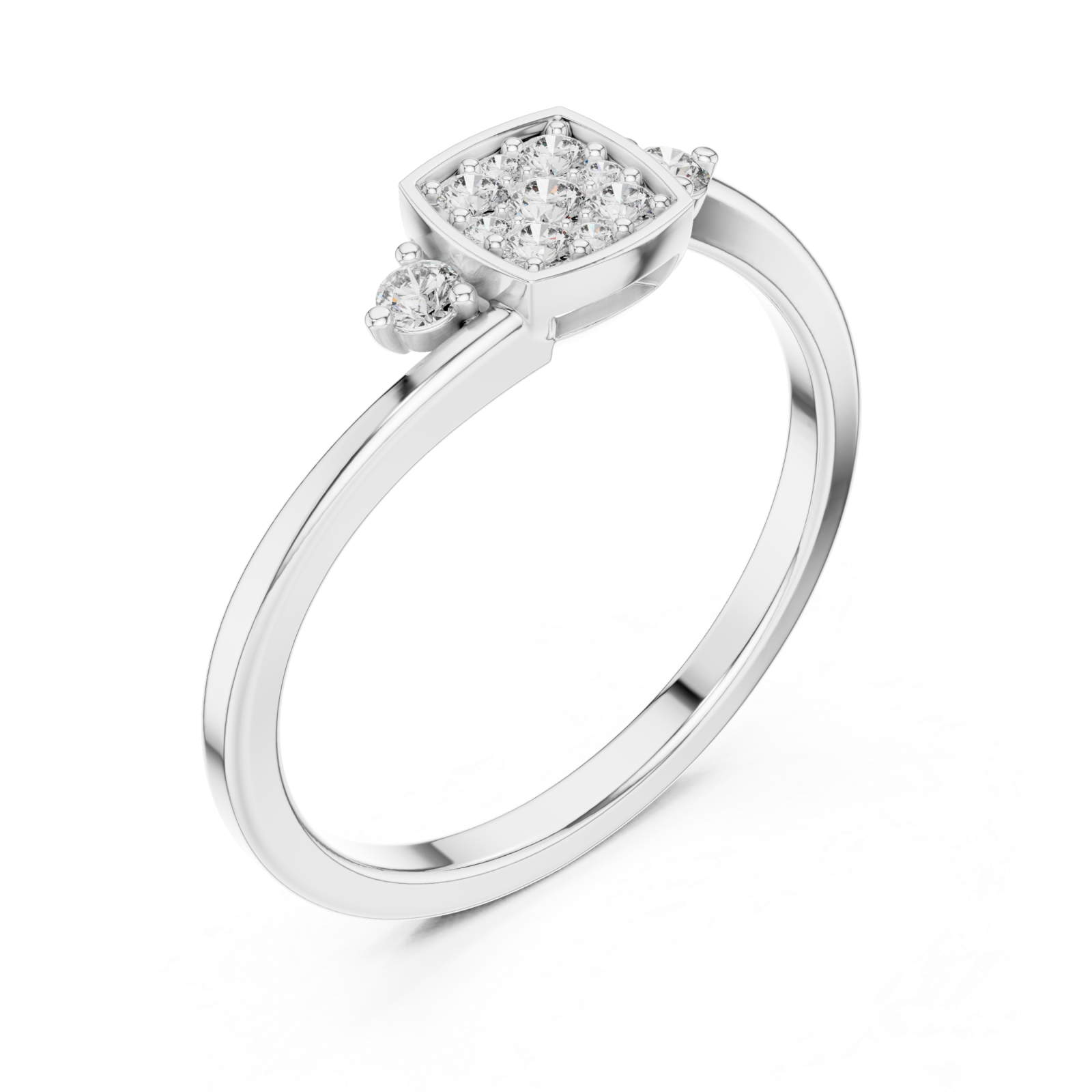  White Gold Celestial Spark Radiance Halo Engagement Ring Right View