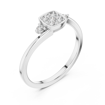  White Gold Celestial Spark Radiance Halo Engagement Ring Right View