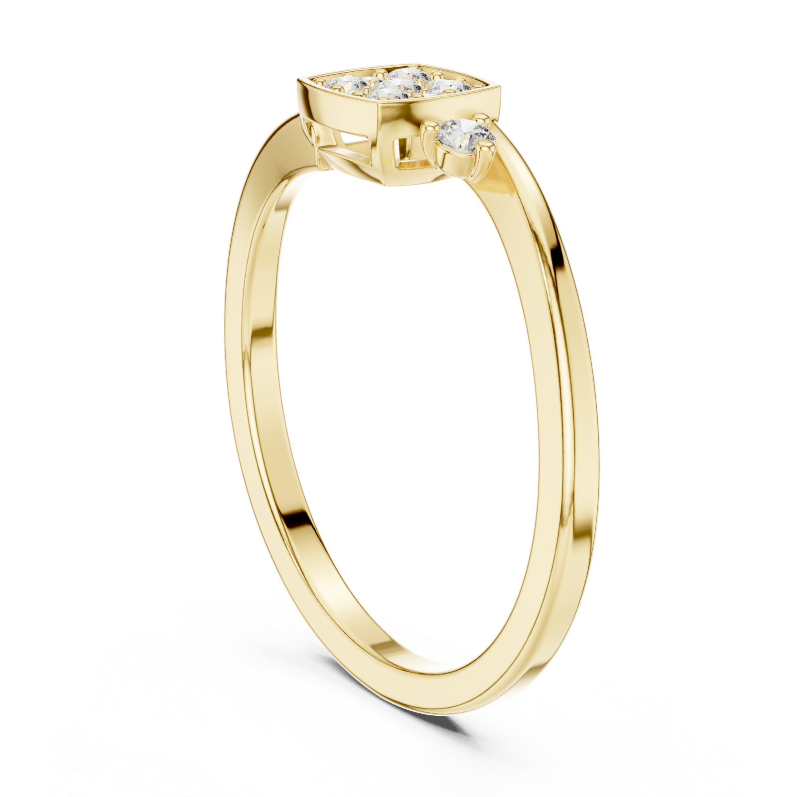  Gold Celestial Spark Radiance Halo Engagement Ring Left View