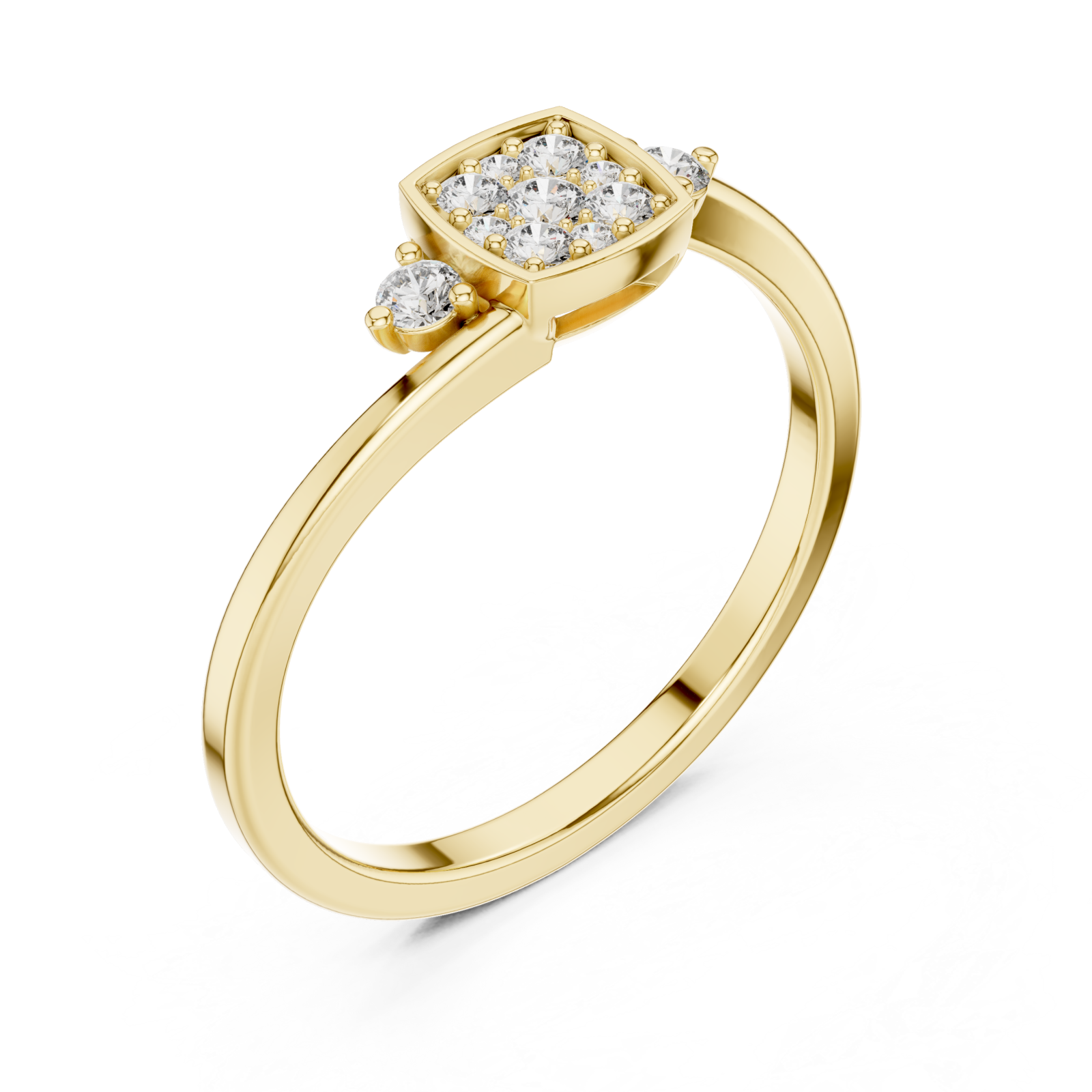 Gold Celestial Spark Radiance Halo Engagement Ring Right View