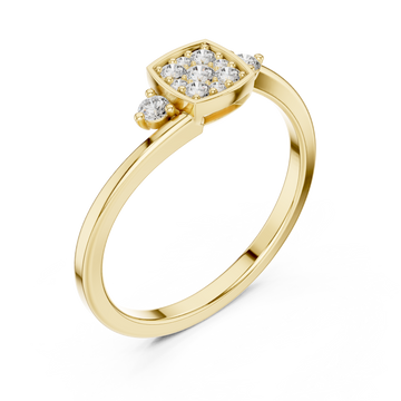 Gold Celestial Spark Radiance Halo Engagement Ring Right View