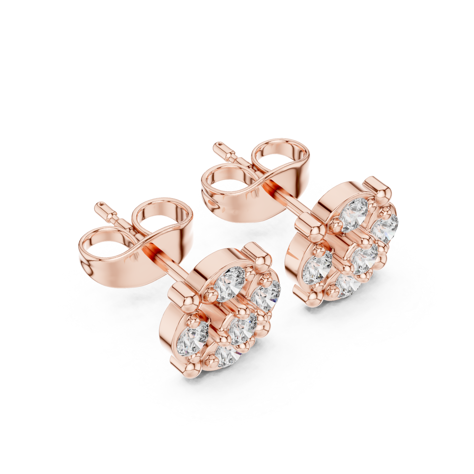  Rose Gold Luminous Harmony Petite Stud Earrings Right View