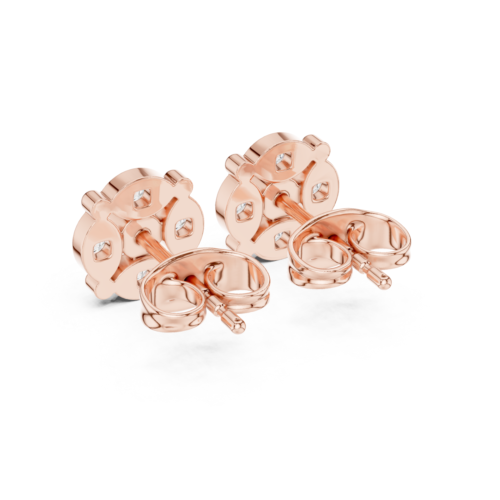  Rose Gold Luminous Harmony Petite Stud Earrings Side View