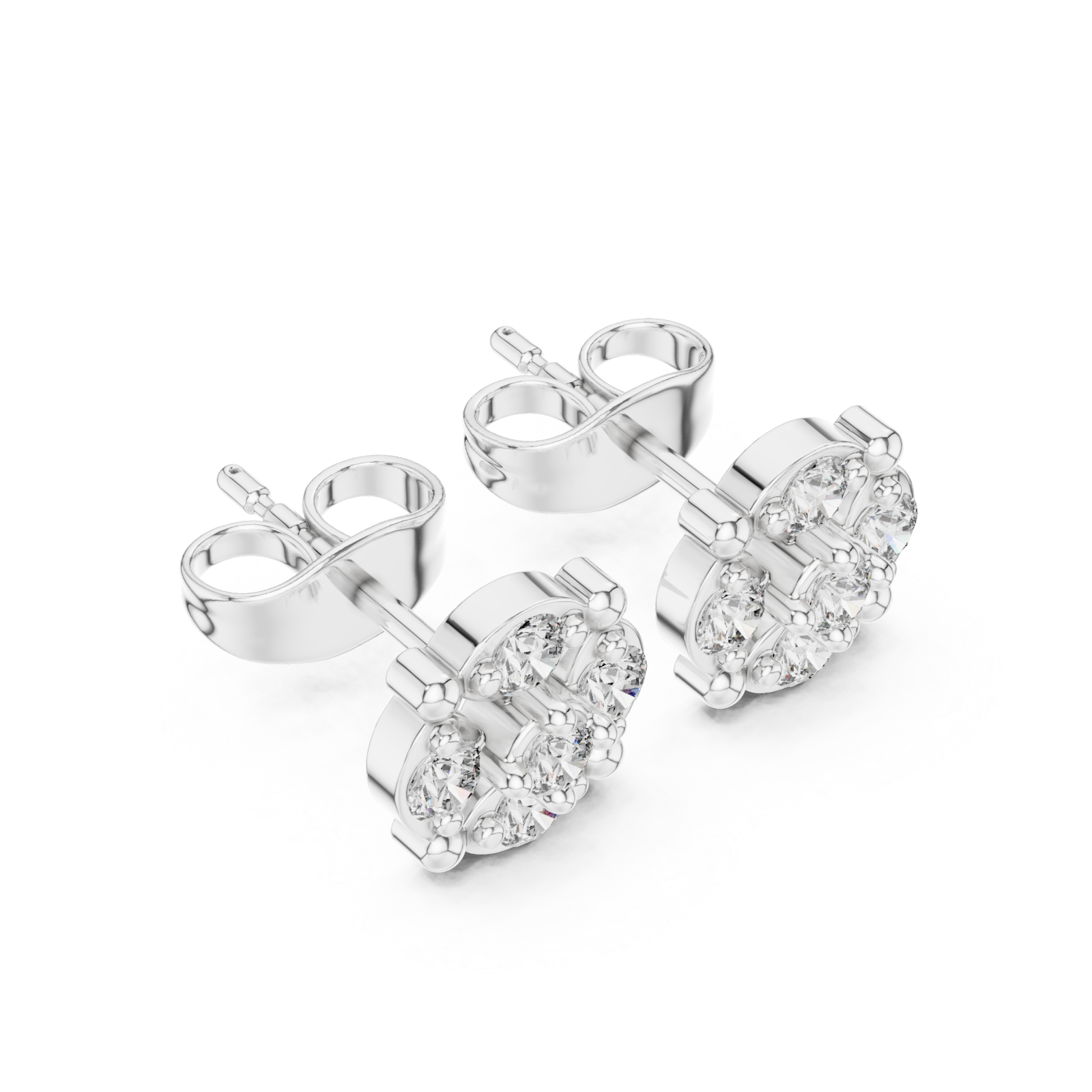  White Gold Luminous Harmony Petite Stud Earrings Right View