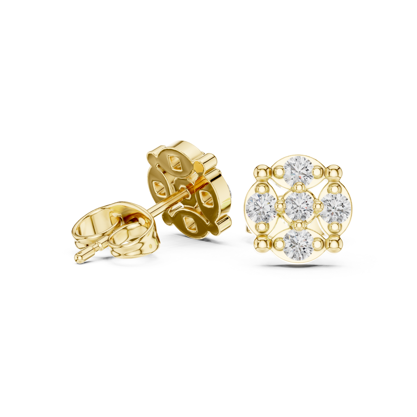  Gold Luminous Harmony Petite Stud Earrings Left View