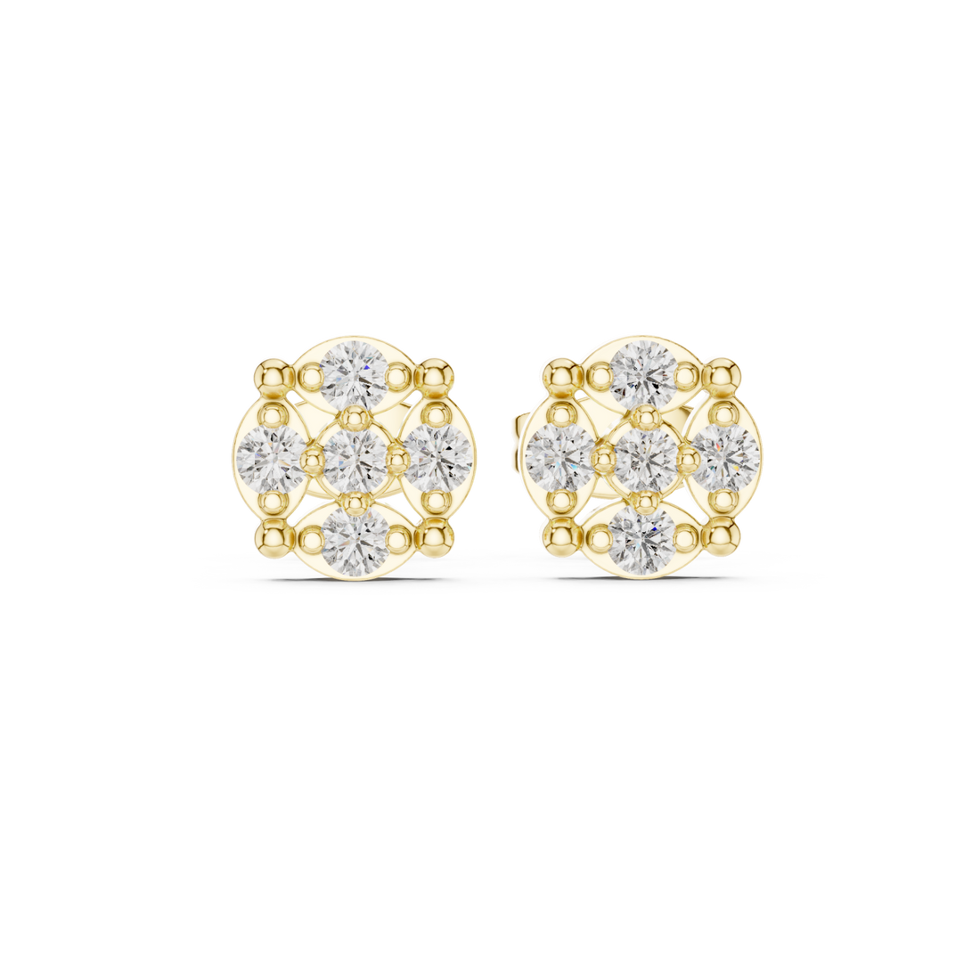 Gold Luminous Harmony Petite Stud Earrings Right View
