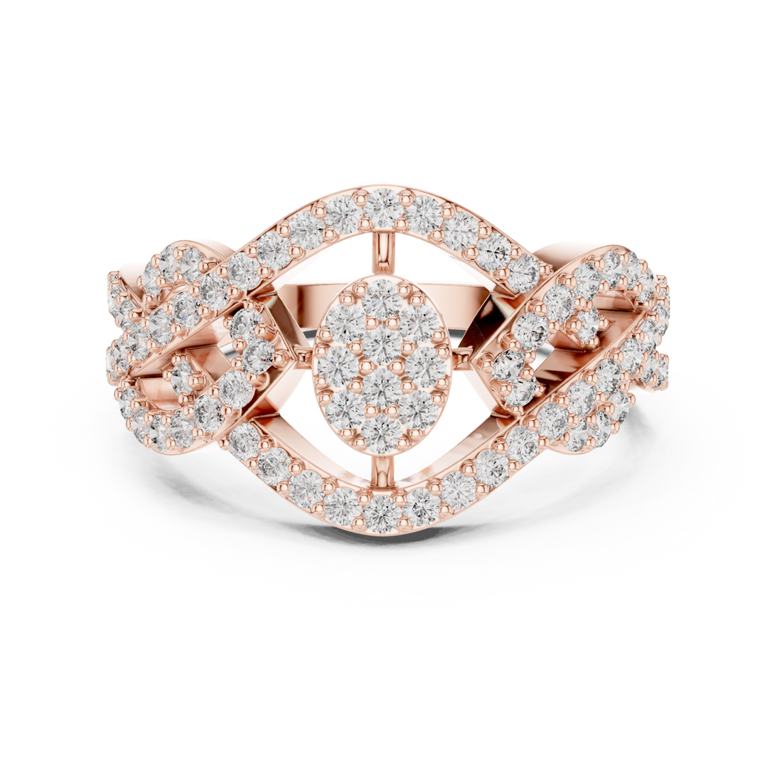  Rose Gold Radiant Embrace Artistry Fashion Ring Right View