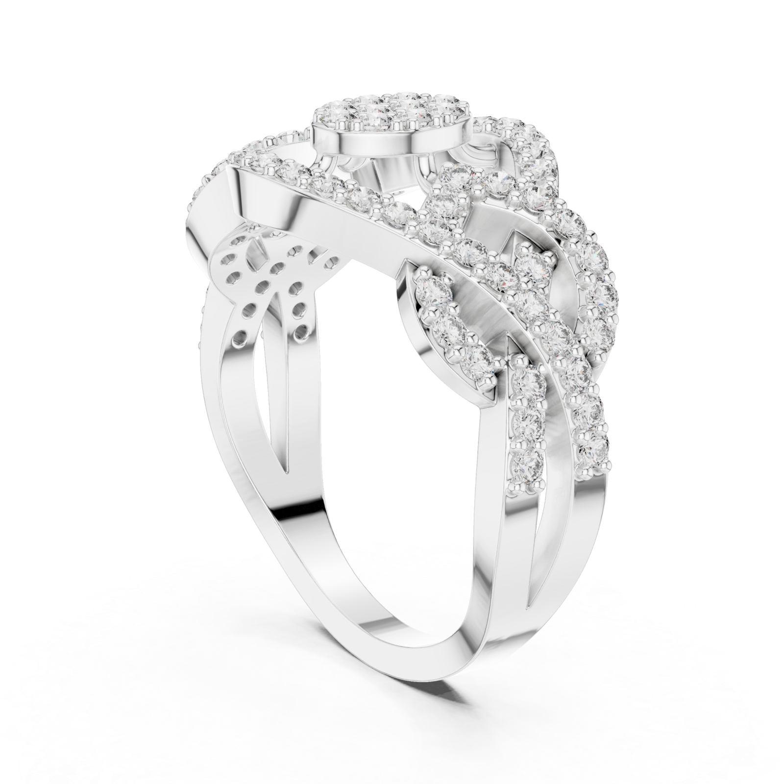  White Gold Radiant Embrace Artistry Fashion Ring Left View