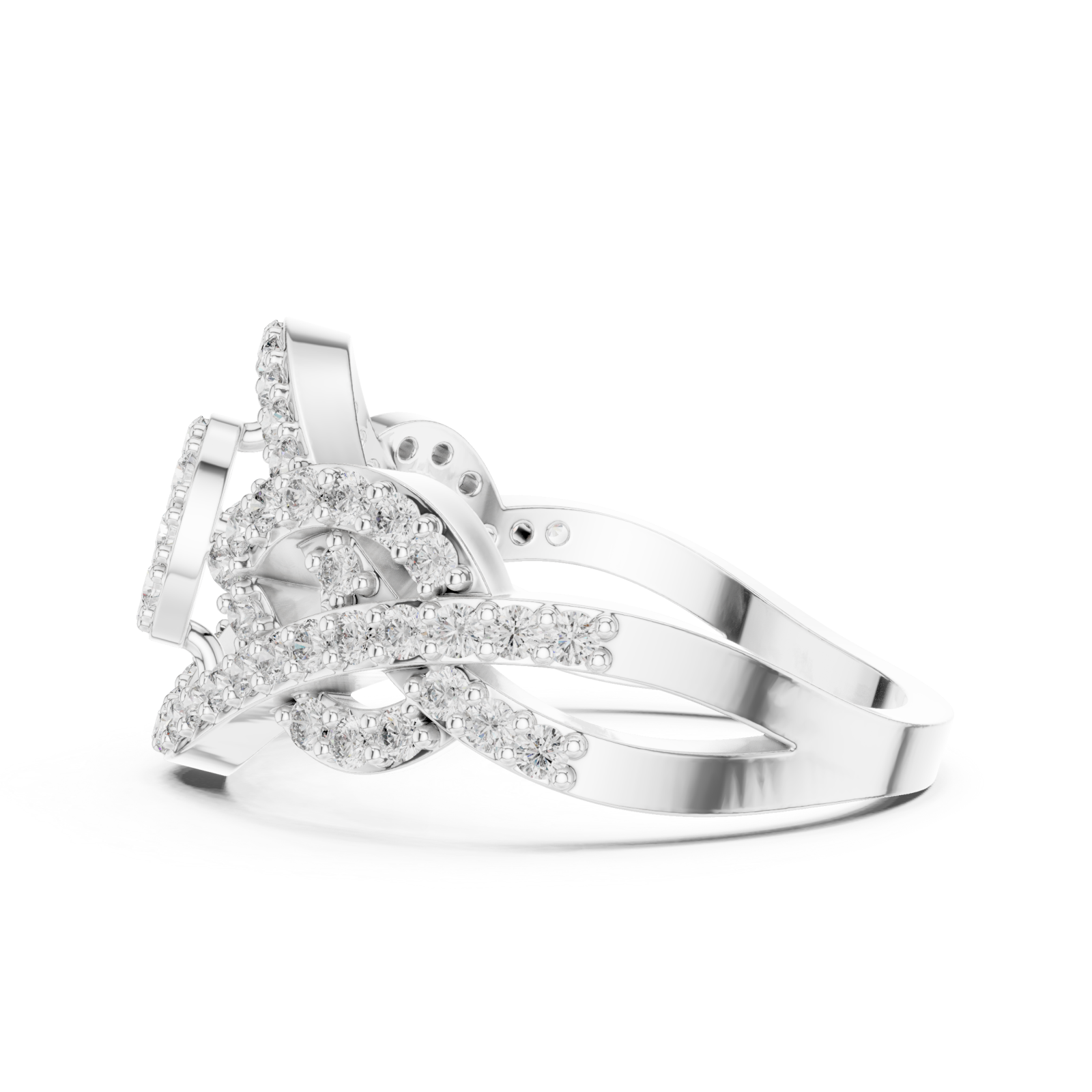  White Gold Radiant Embrace Artistry Fashion Ring Side View