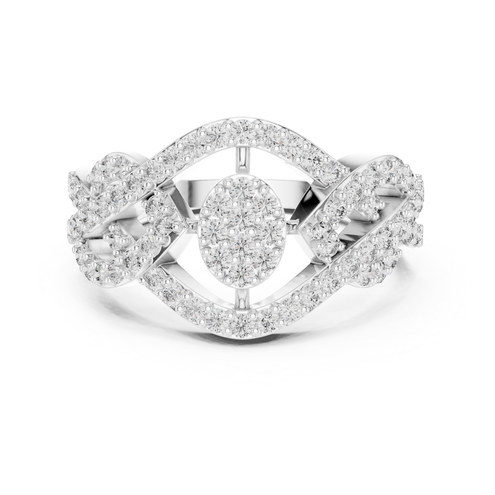  White Gold Radiant Embrace Artistry Fashion Ring Front View