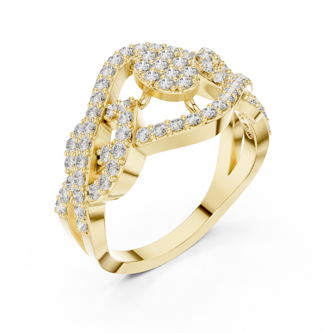 Gold Radiant Embrace Artistry Fashion Ring Right View