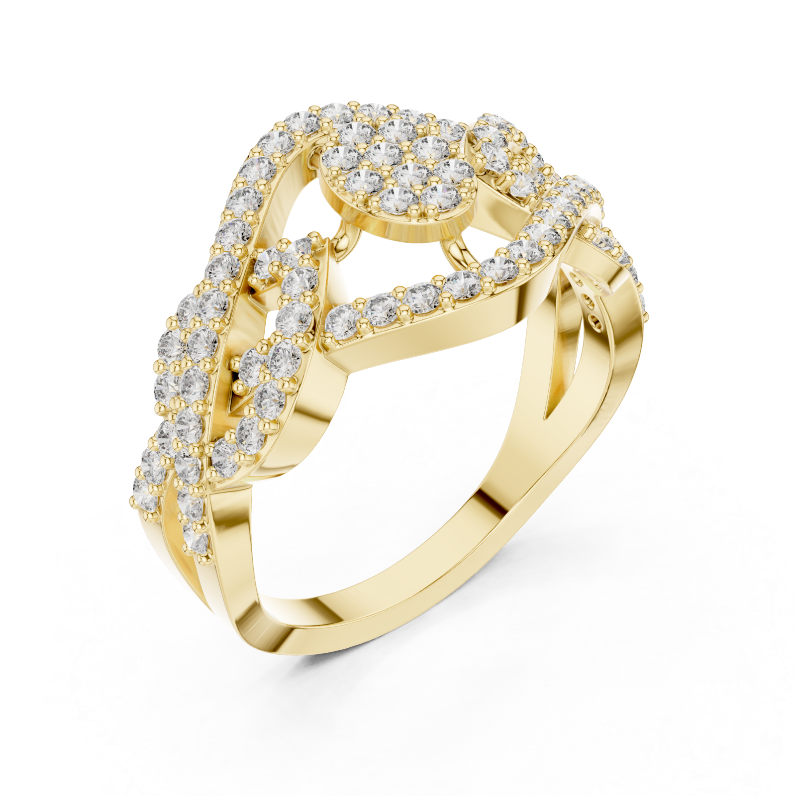 Gold Radiant Embrace Artistry Fashion Ring Right View