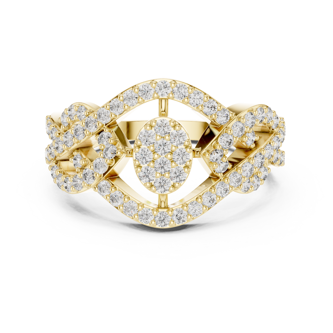 Gold Radiant Embrace Artistry Fashion Ring Right View