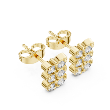 Gold Eternal Grace Multi Layer Stud Earrings Right View