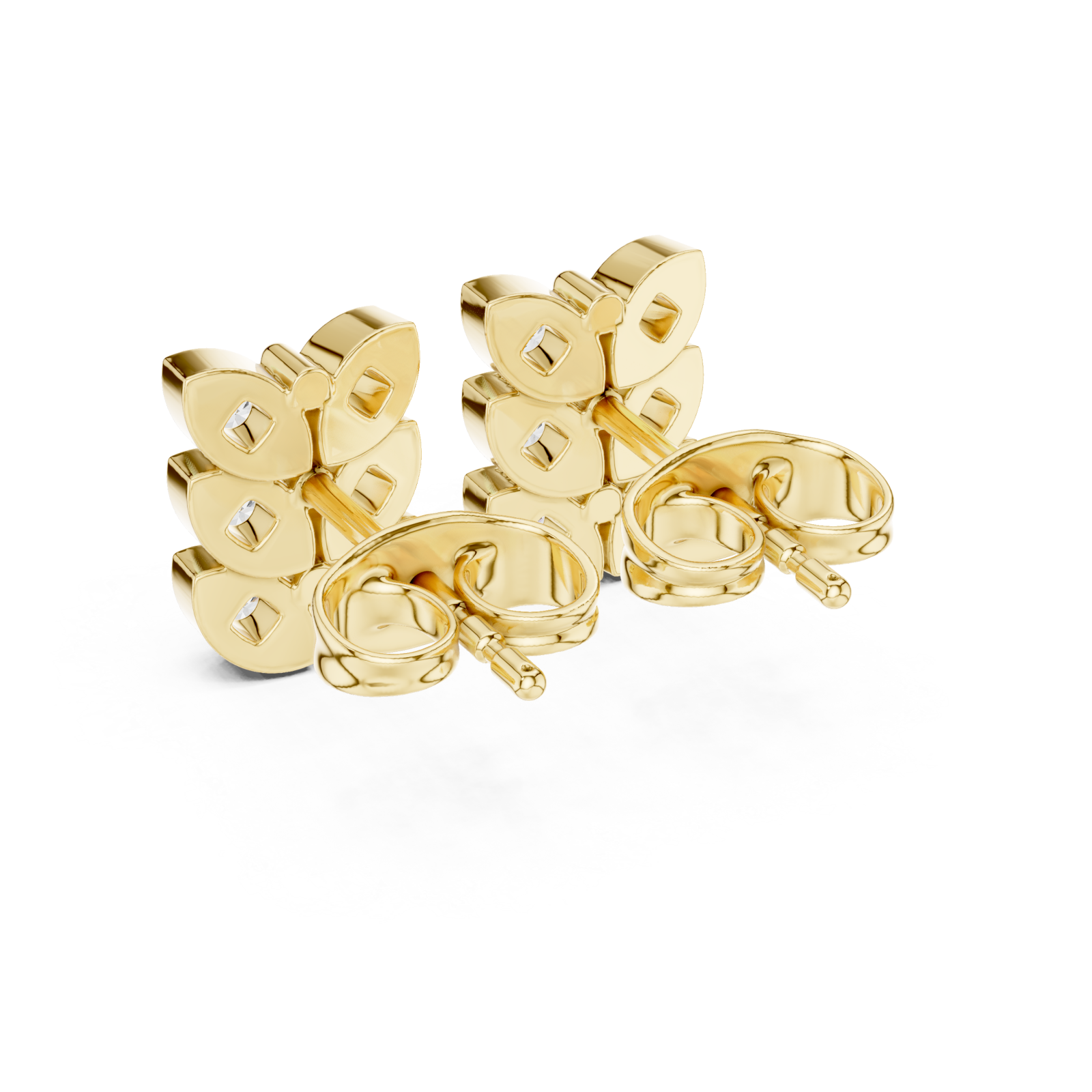  Gold Eternal Grace Multi Layer Stud Earrings Side View