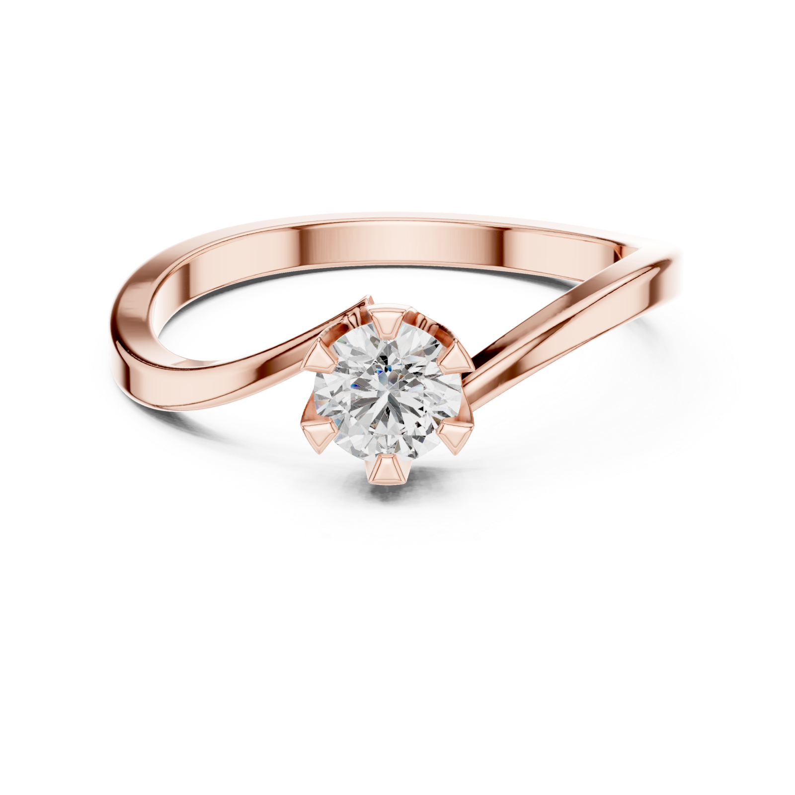  Rose Gold Celestial Point Harmony Ring Front View