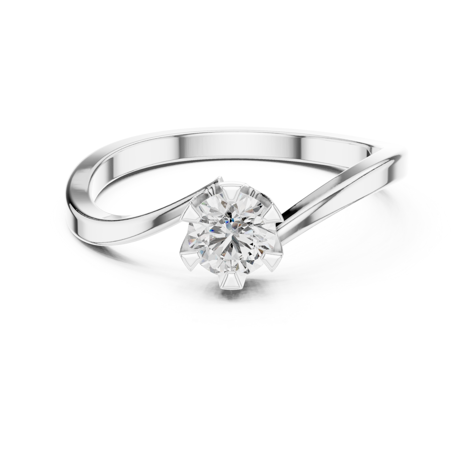  White Gold Celestial Point Harmony Ring Front View