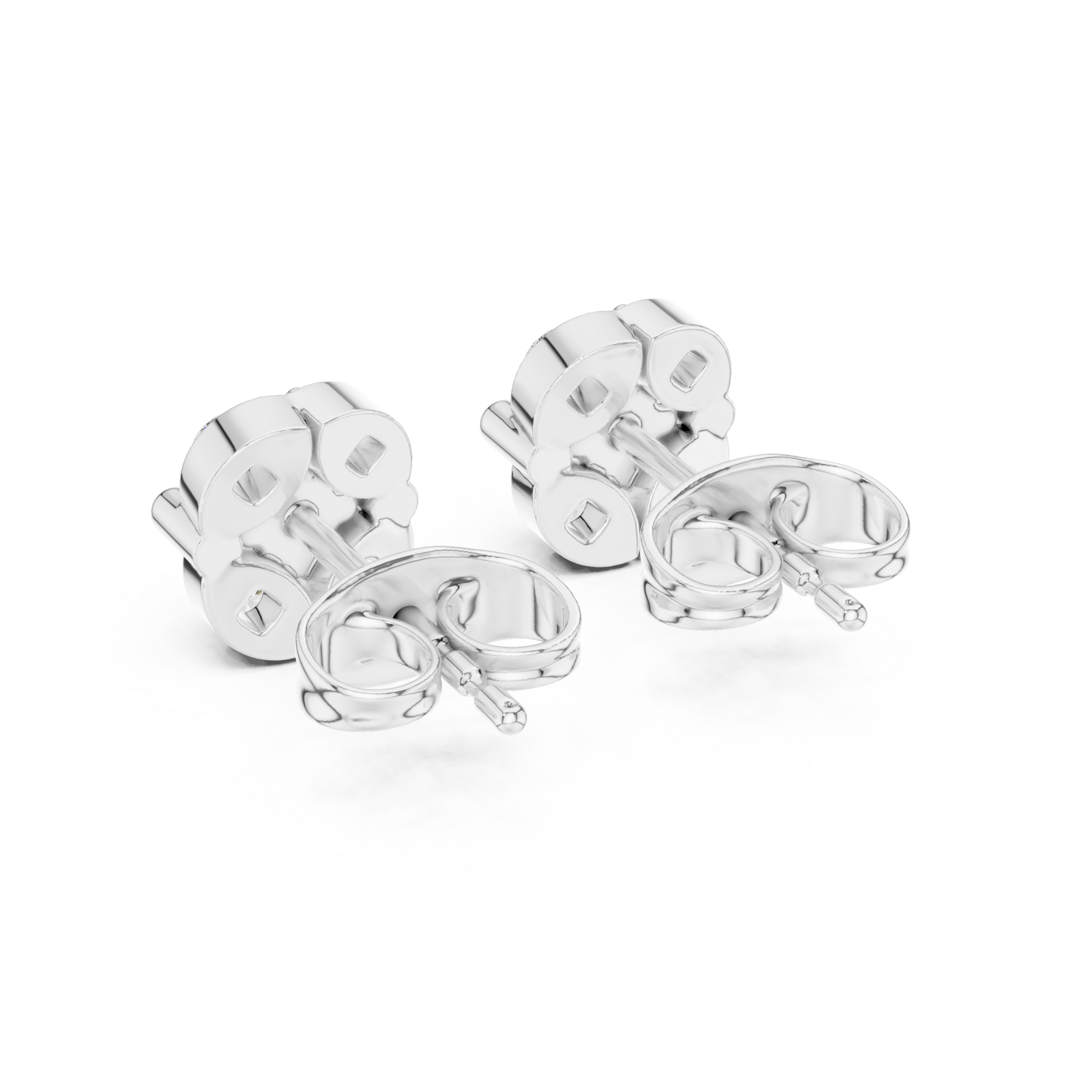  White Gold Radiant Cluster Elegance Earrings Side View