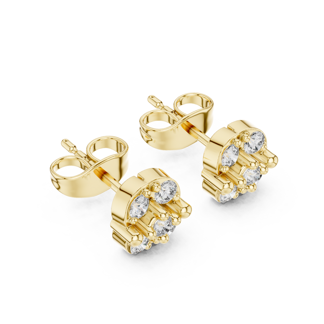 Gold Radiant Cluster Elegance Earrings Right View