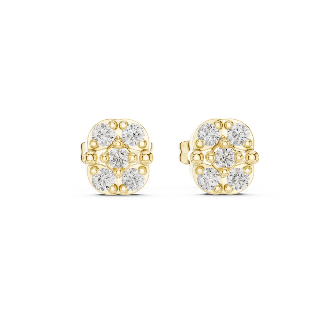 Gold Radiant Cluster Elegance Earrings Right View