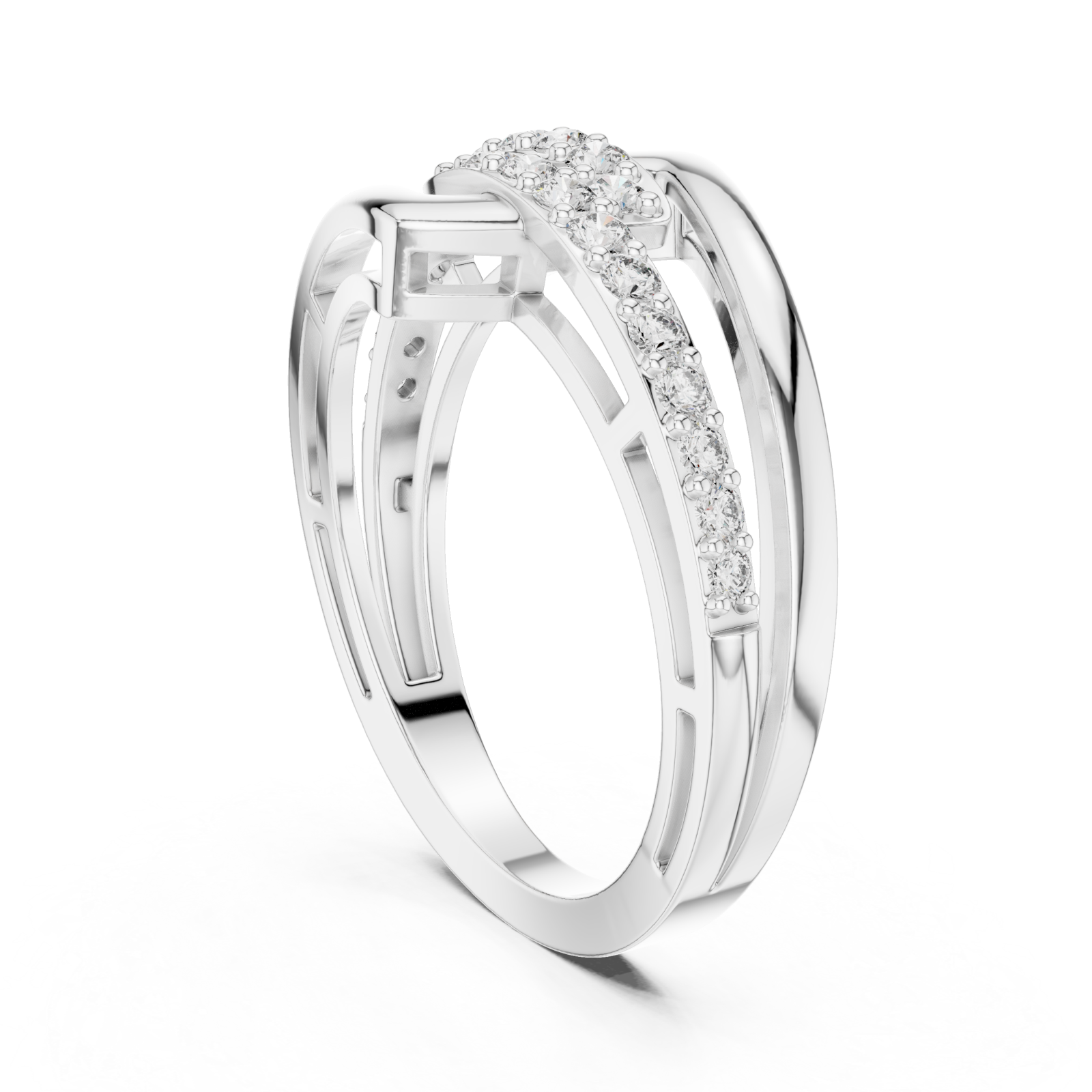  White Gold Twilight Motion Luxe Statement Band Left View