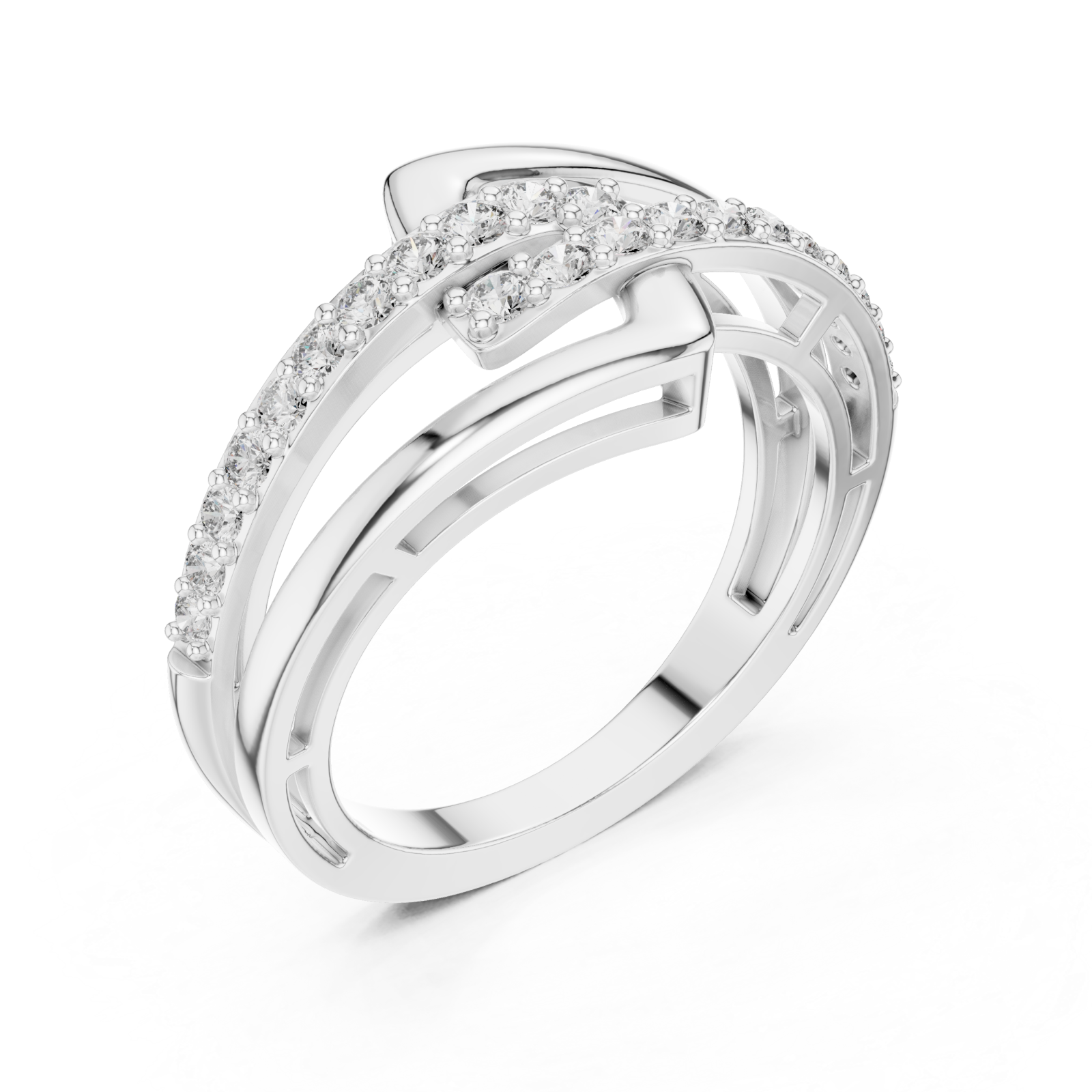  White Gold Twilight Motion Luxe Statement Band Right View