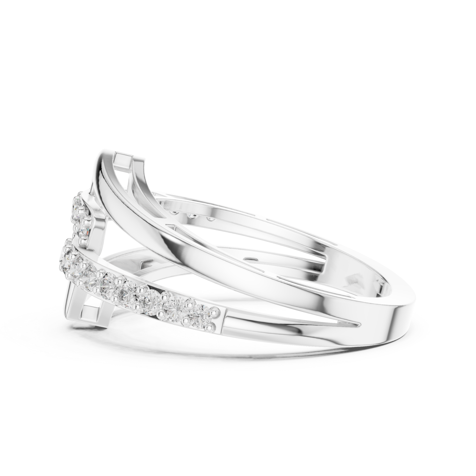  White Gold Twilight Motion Luxe Statement Band Side View