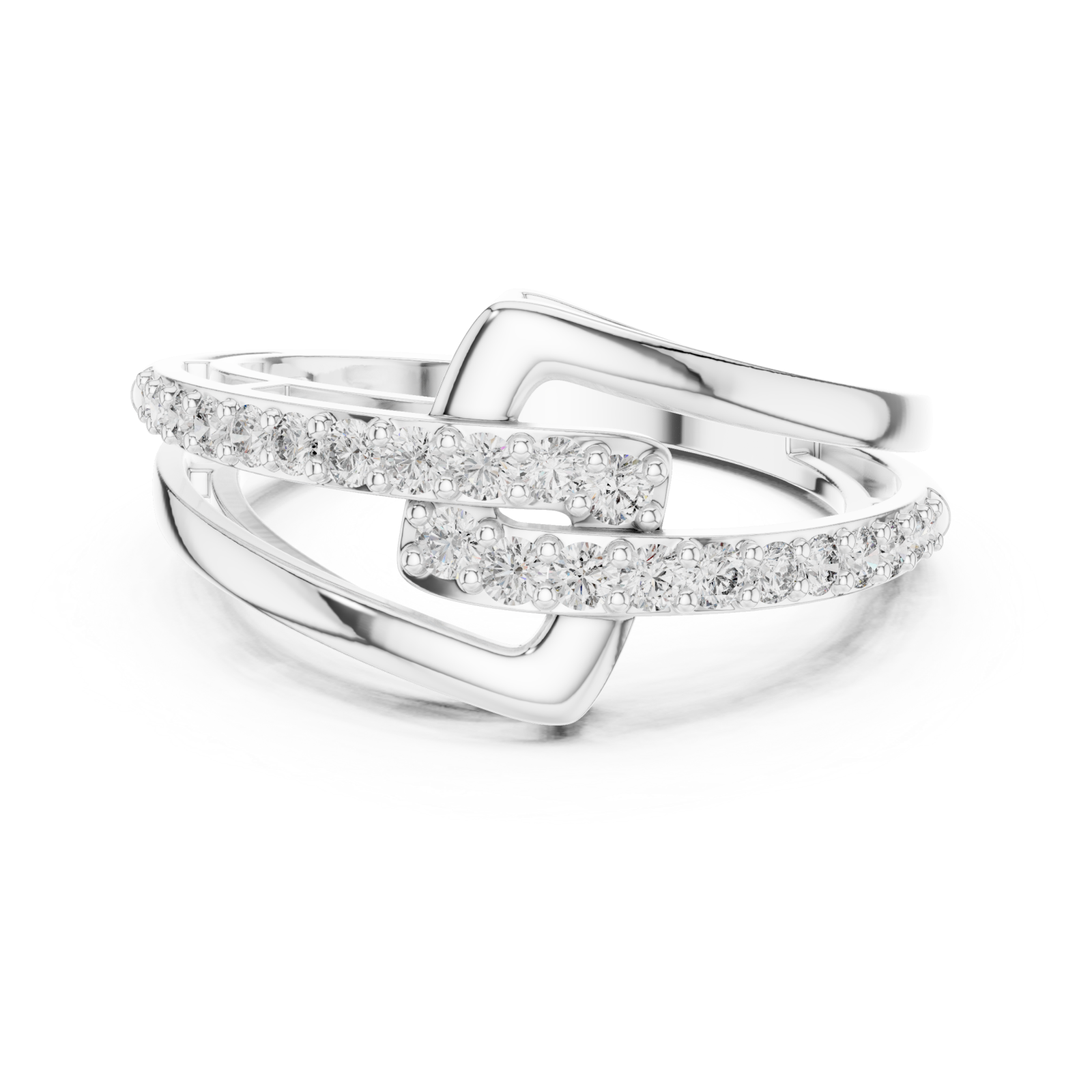  White Gold Twilight Motion Luxe Statement Band Front View
