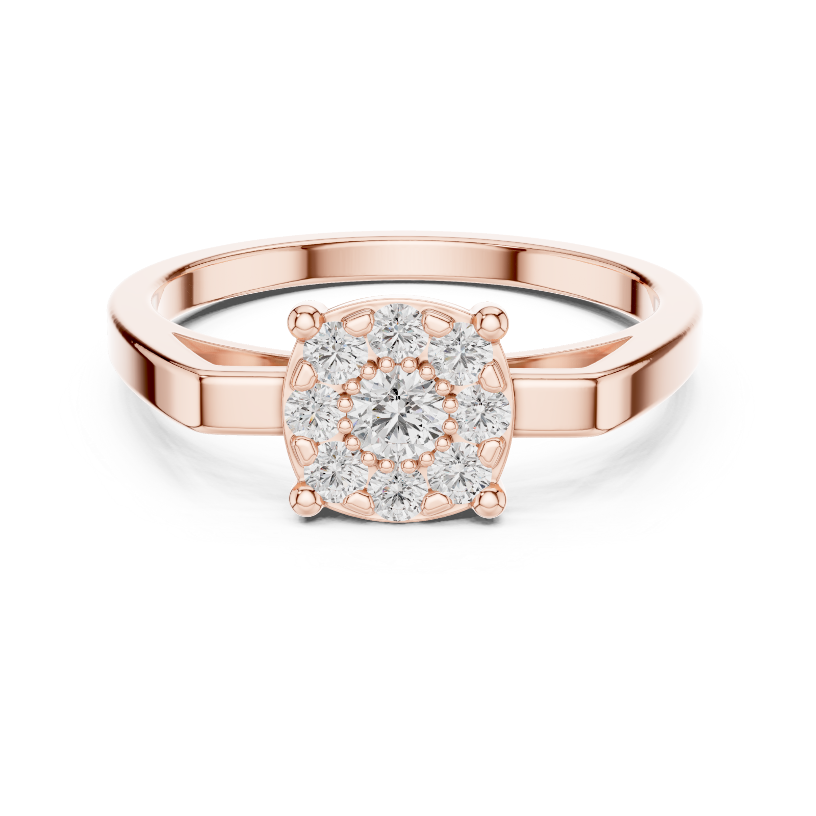  Rose Gold Luminous Infinity Cluster Artistry Ring Front View
