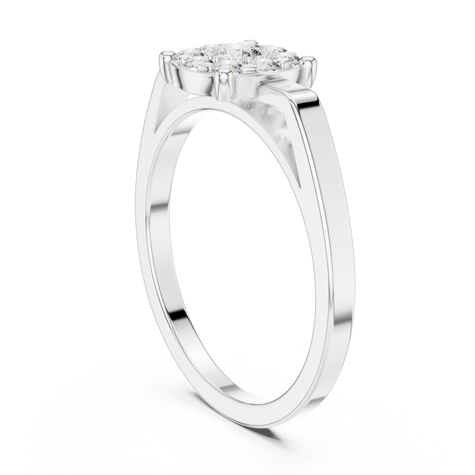  White Gold Luminous Infinity Cluster Artistry Ring Left View
