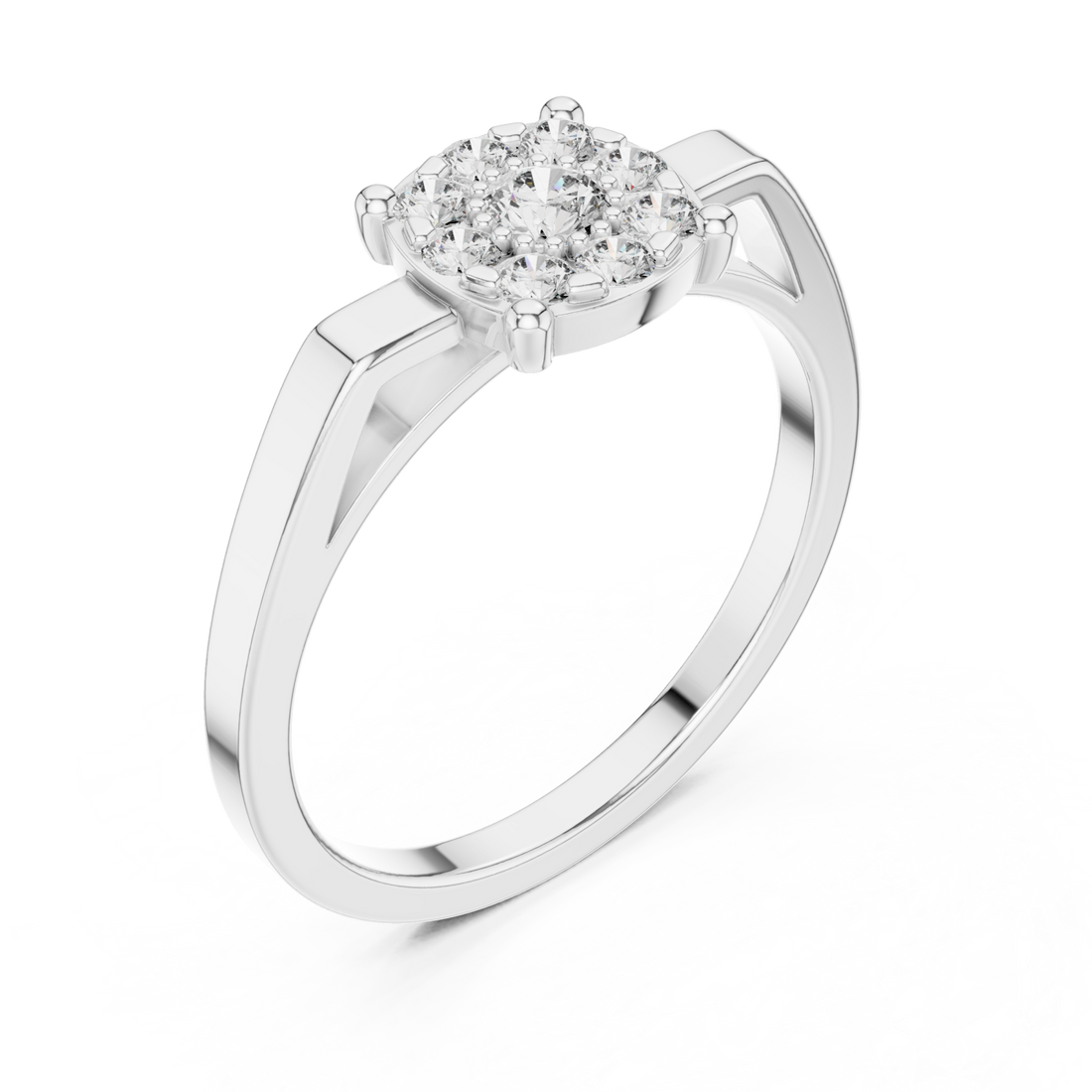  White Gold Luminous Infinity Cluster Artistry Ring Right View