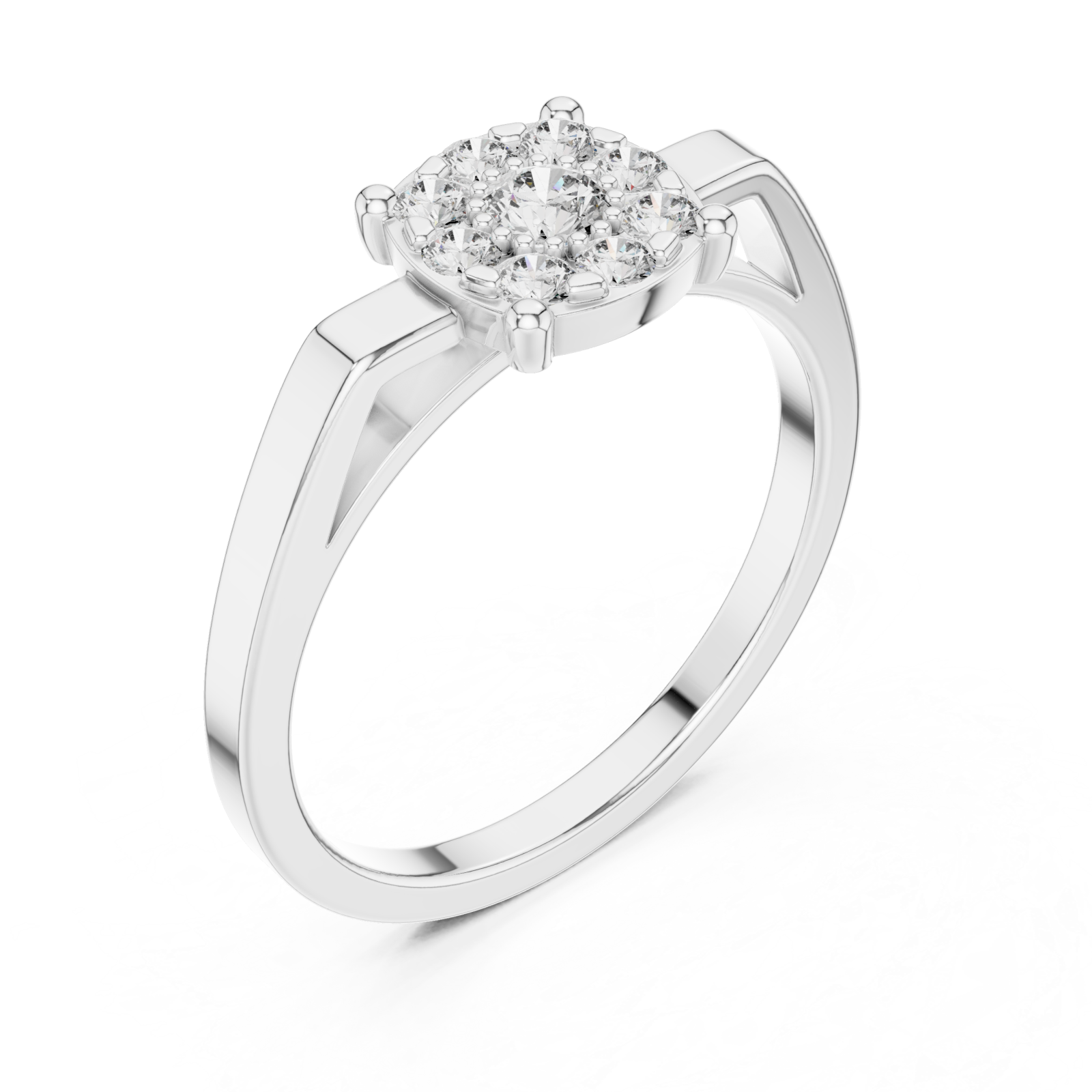  White Gold Luminous Infinity Cluster Artistry Ring Right View
