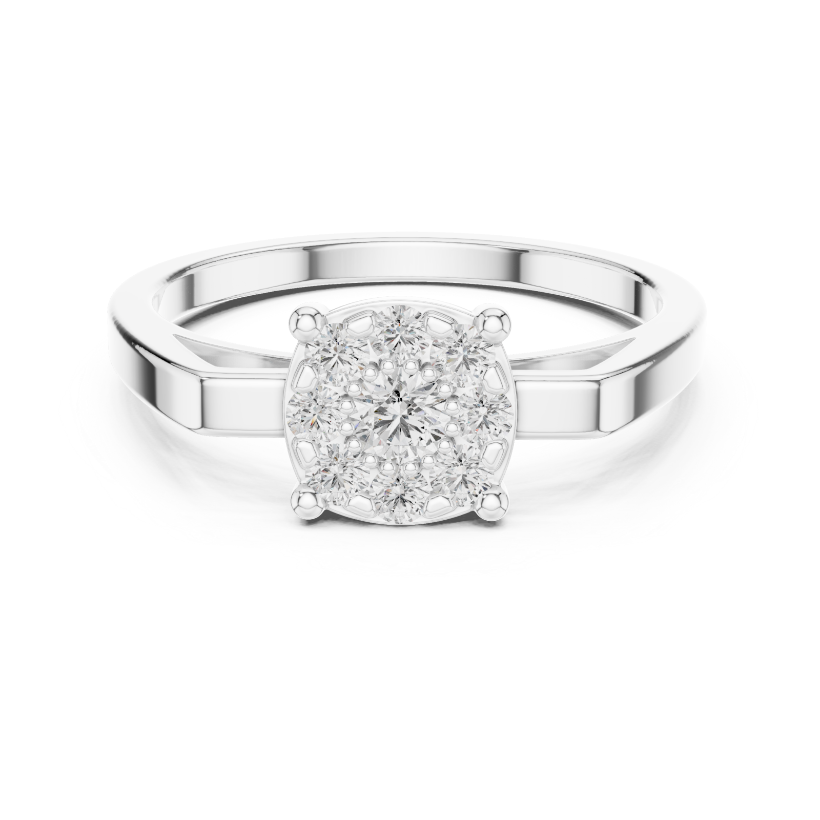  White Gold Luminous Infinity Cluster Artistry Ring Front View