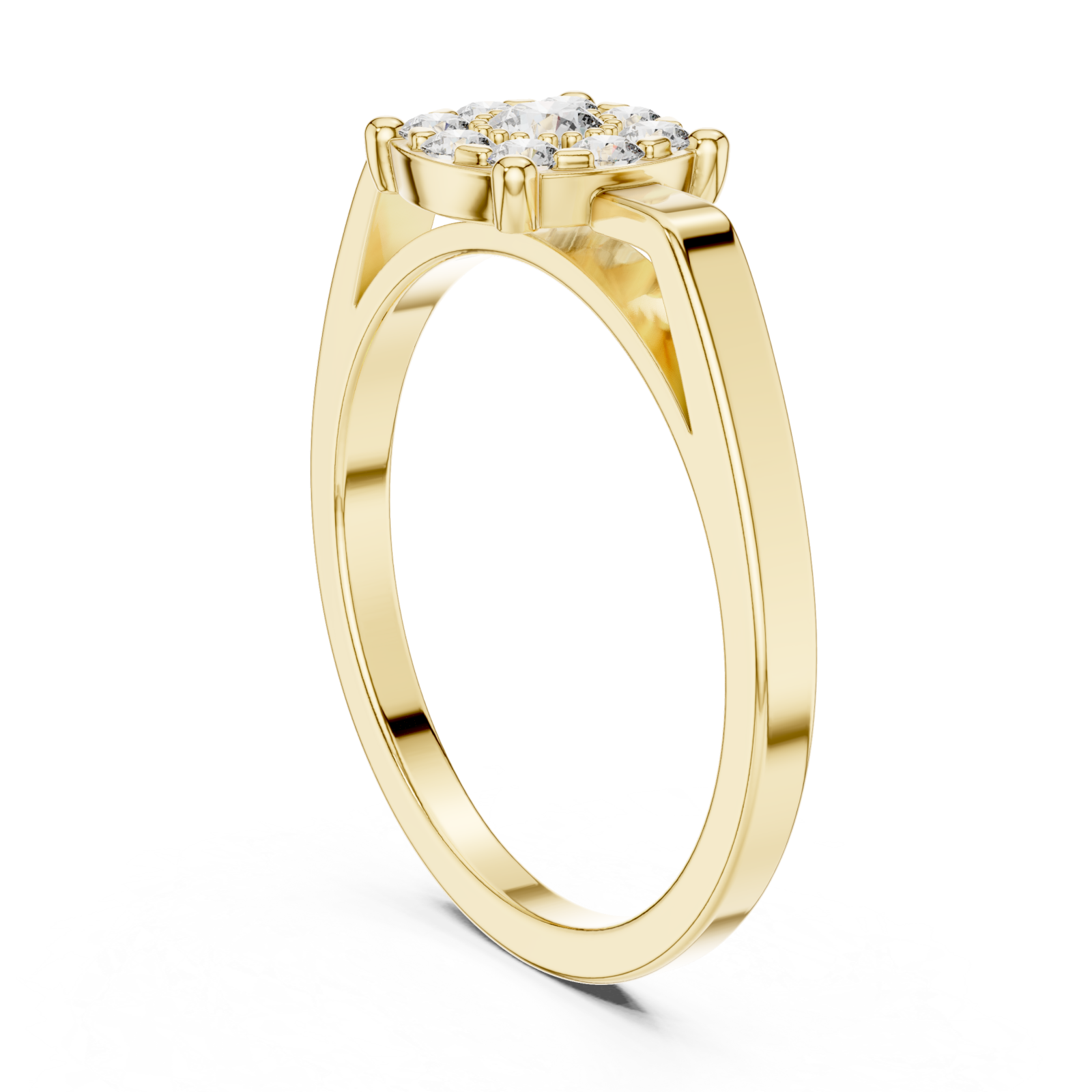  Gold Luminous Infinity Cluster Artistry Ring Left View