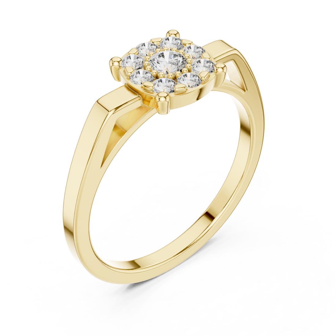 Gold Luminous Infinity Cluster Artistry Ring Right View