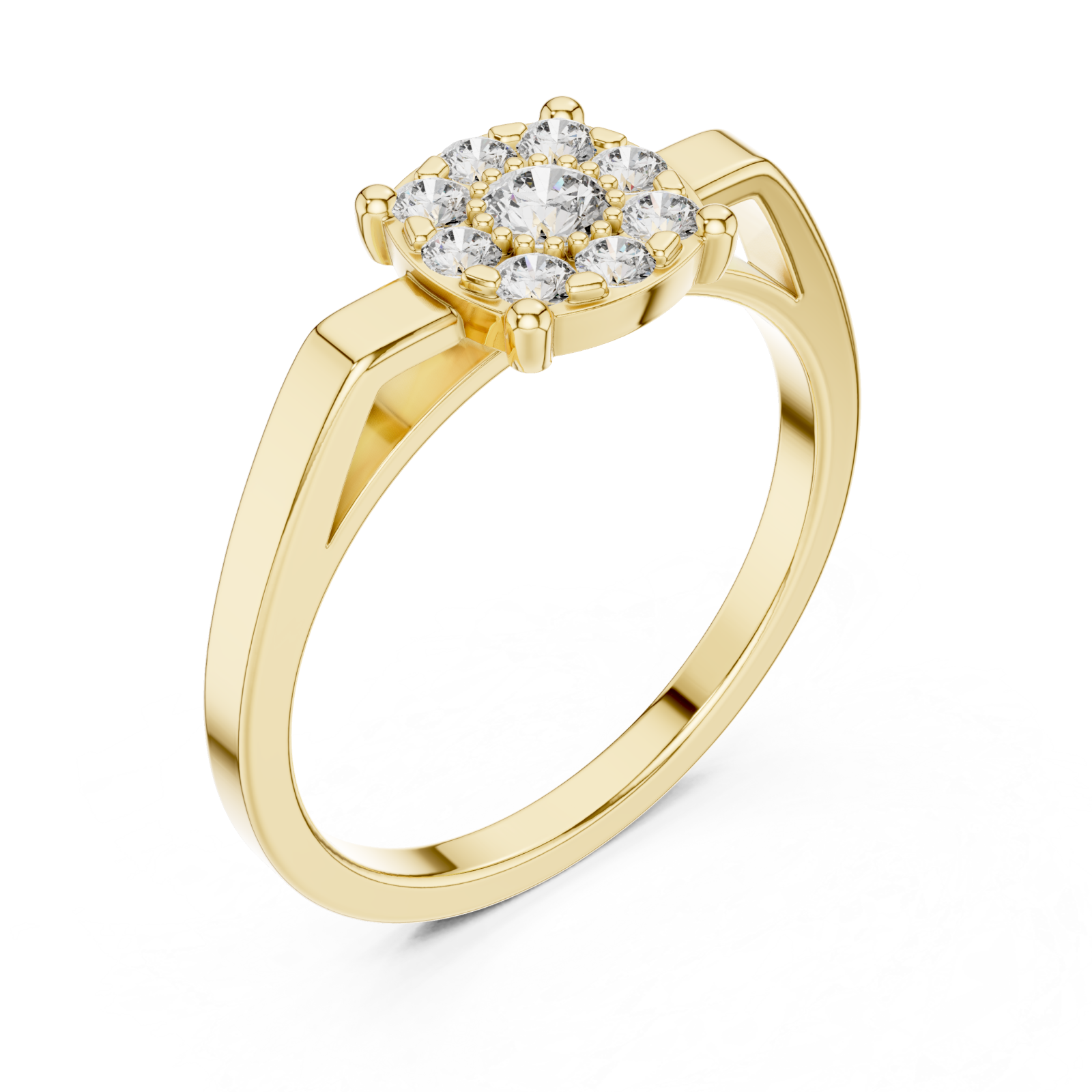 Gold Luminous Infinity Cluster Artistry Ring Right View