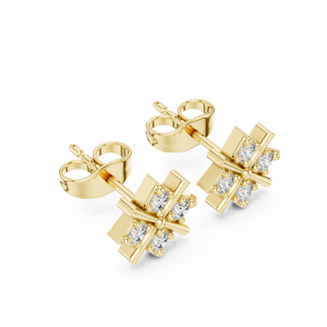 Gold Eternal Lacework Radiant Cluster Stud Earrings Right View