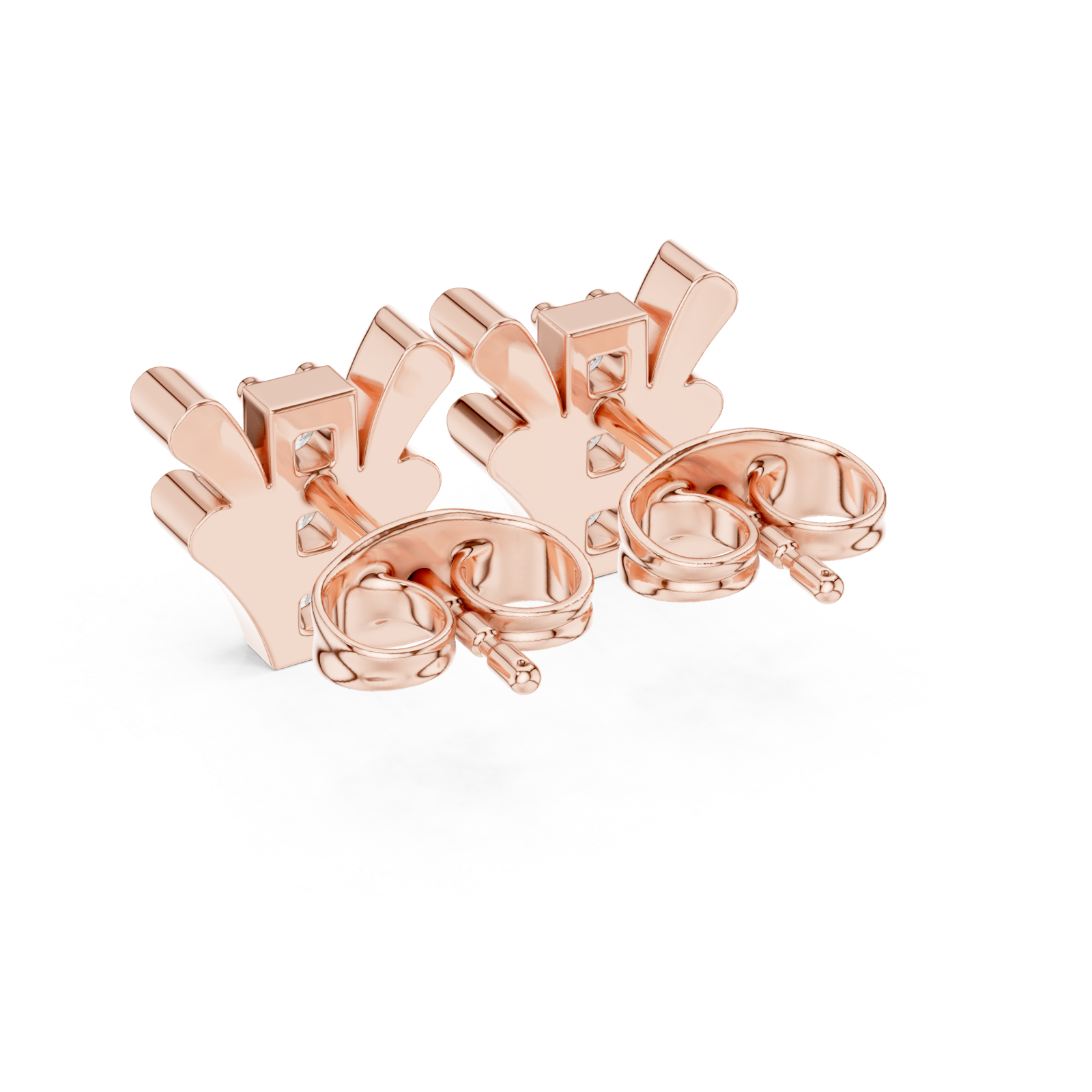  Rose Gold Sculpted Harmony Studs Side View