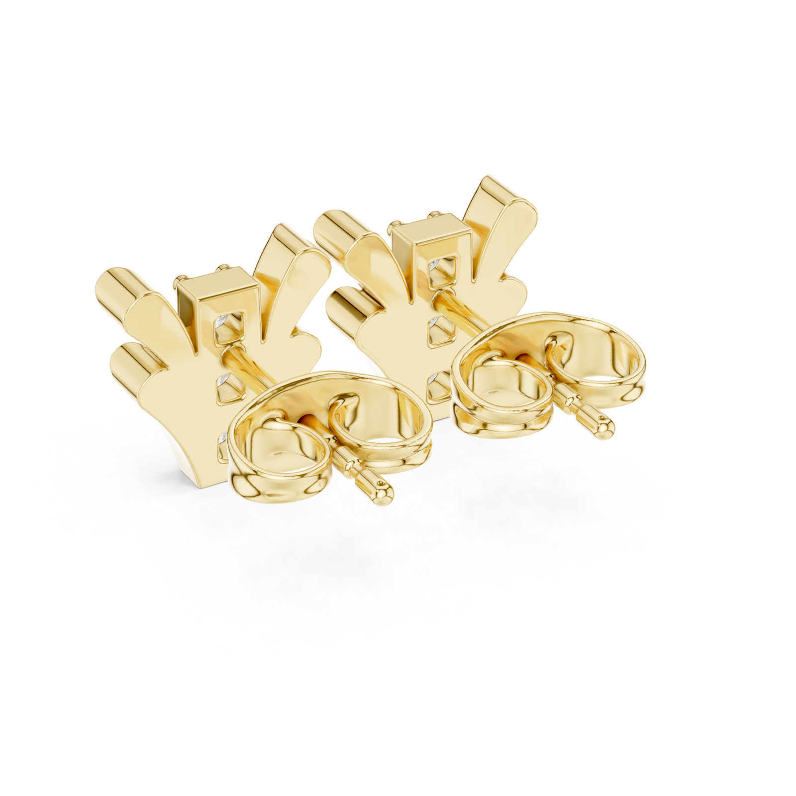  Gold Sculpted Harmony Studs Side View