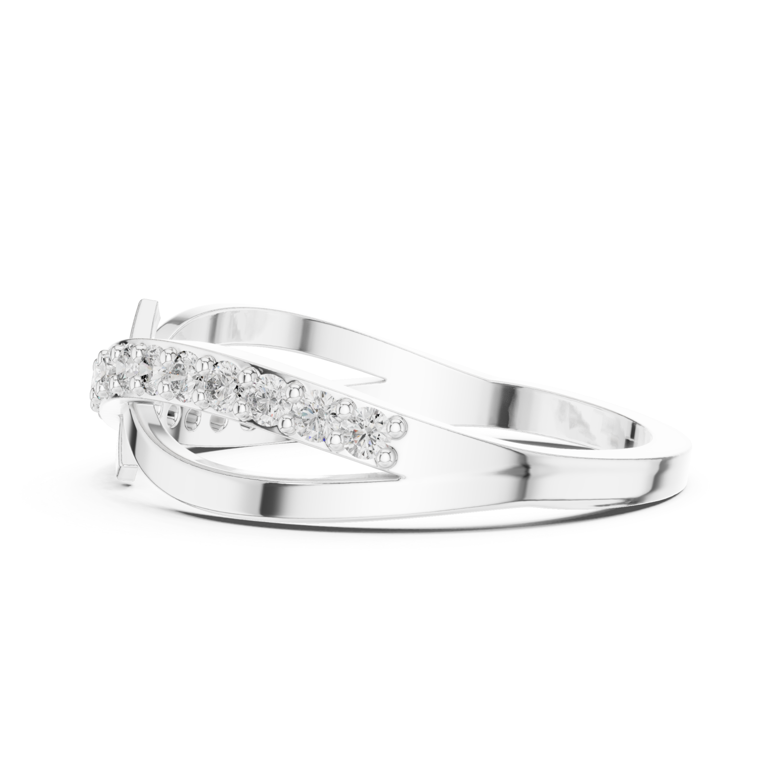  White Gold Celestial Pathway Double Band Ring Side View
