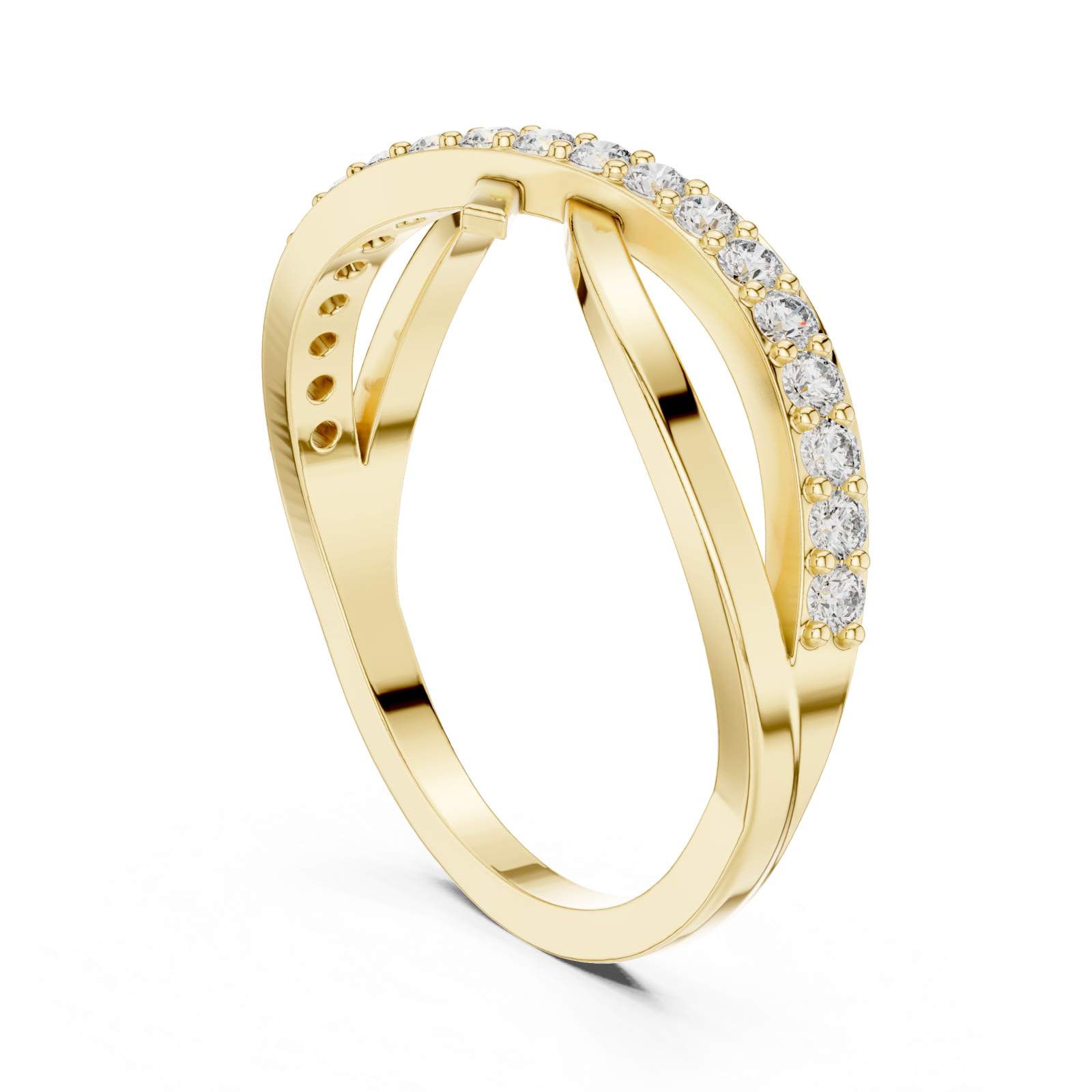  Gold Celestial Pathway Double Band Ring Left View
