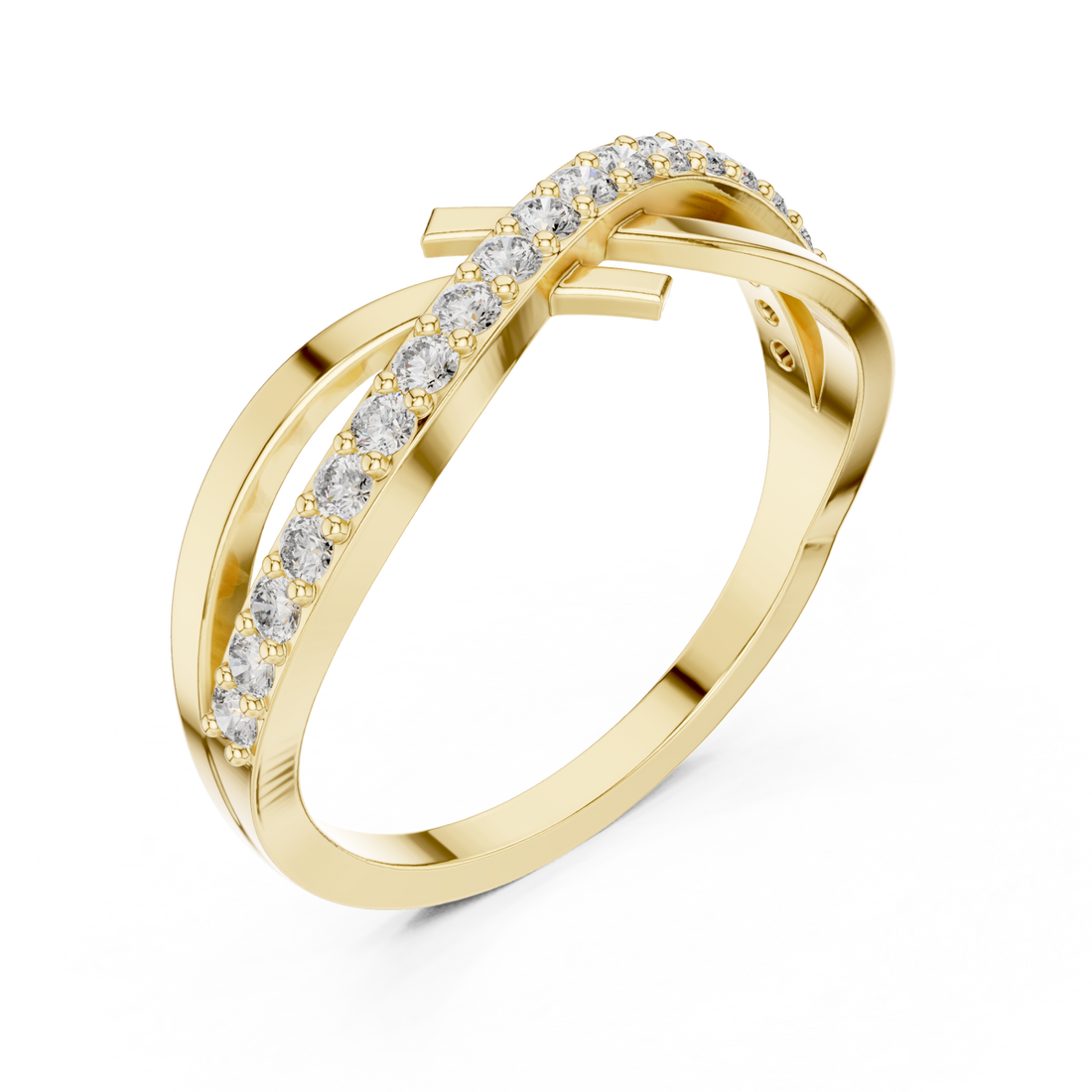 Gold Celestial Pathway Double Band Ring Right View