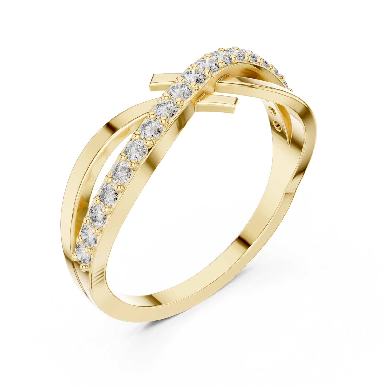 Gold Celestial Pathway Double Band Ring Right View