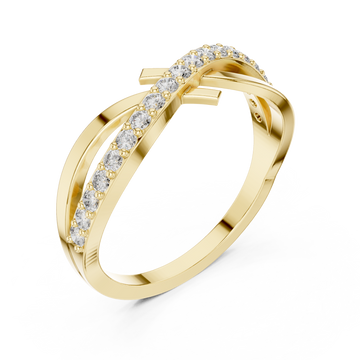 Gold Celestial Pathway Double Band Ring Right View
